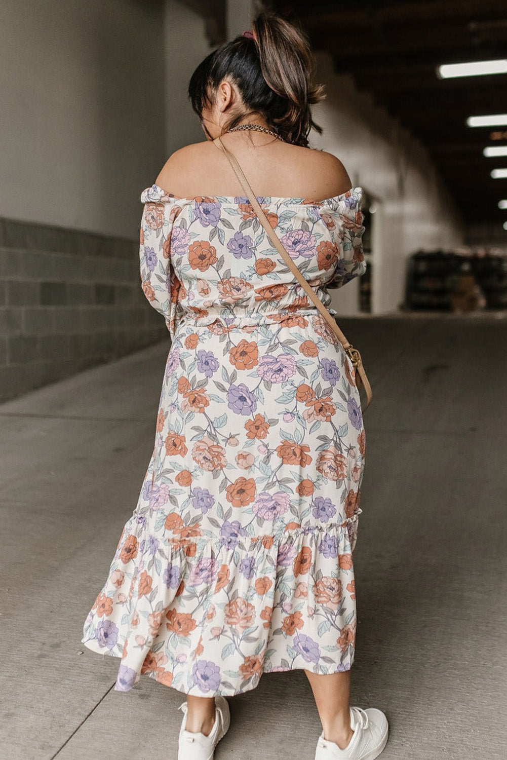 Floral Print Smocked Midi Dress