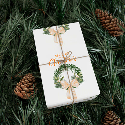 Tennessee Volunteers Christmas Gift Wrap, Elegant Wreath Design, Holiday Wrapping Sheets, Decorative Xmas Present Wrap, Printify