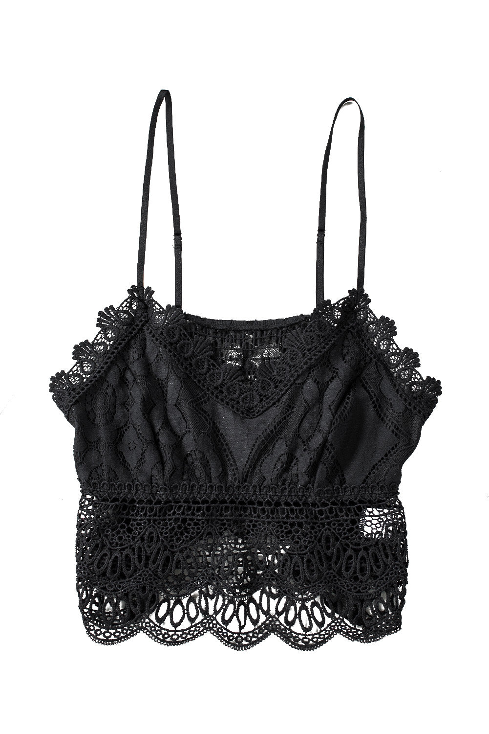 Black Lace Bralette Crop Top****