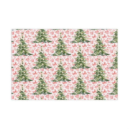 Vintage Red Toile Christmas Wrapping Paper Printify