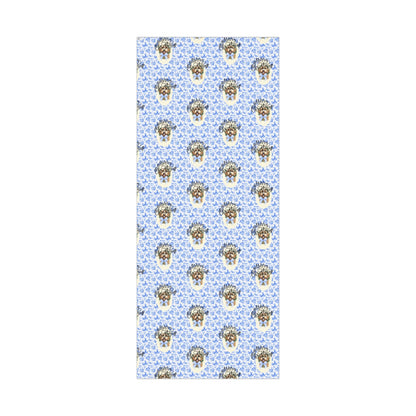 Vintage Blue Toile Goldendoodle Christmas Wrapping Paper Printify