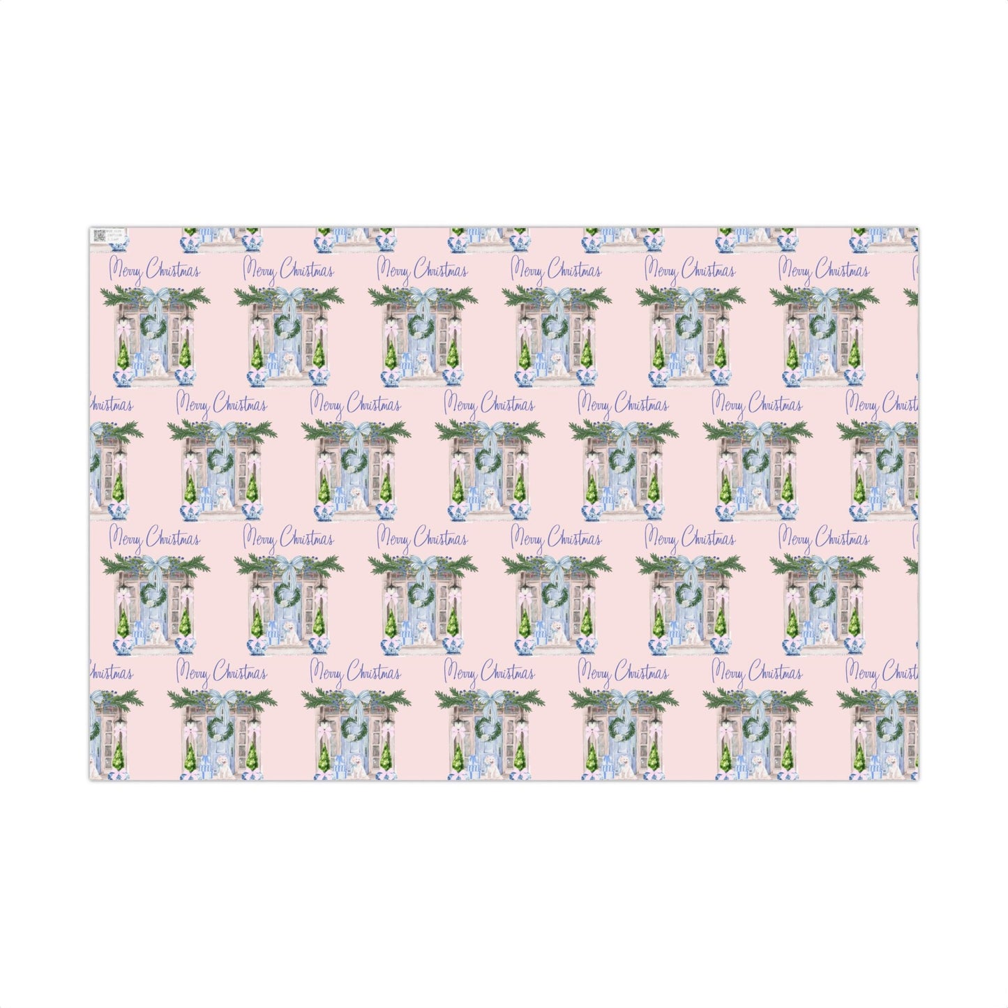 Chinoiserie Christmas Blue and White Gift Wrap Paper, Holiday Gift Wrap, Festive Wrapping Paper, Decorative Wrapping Printify