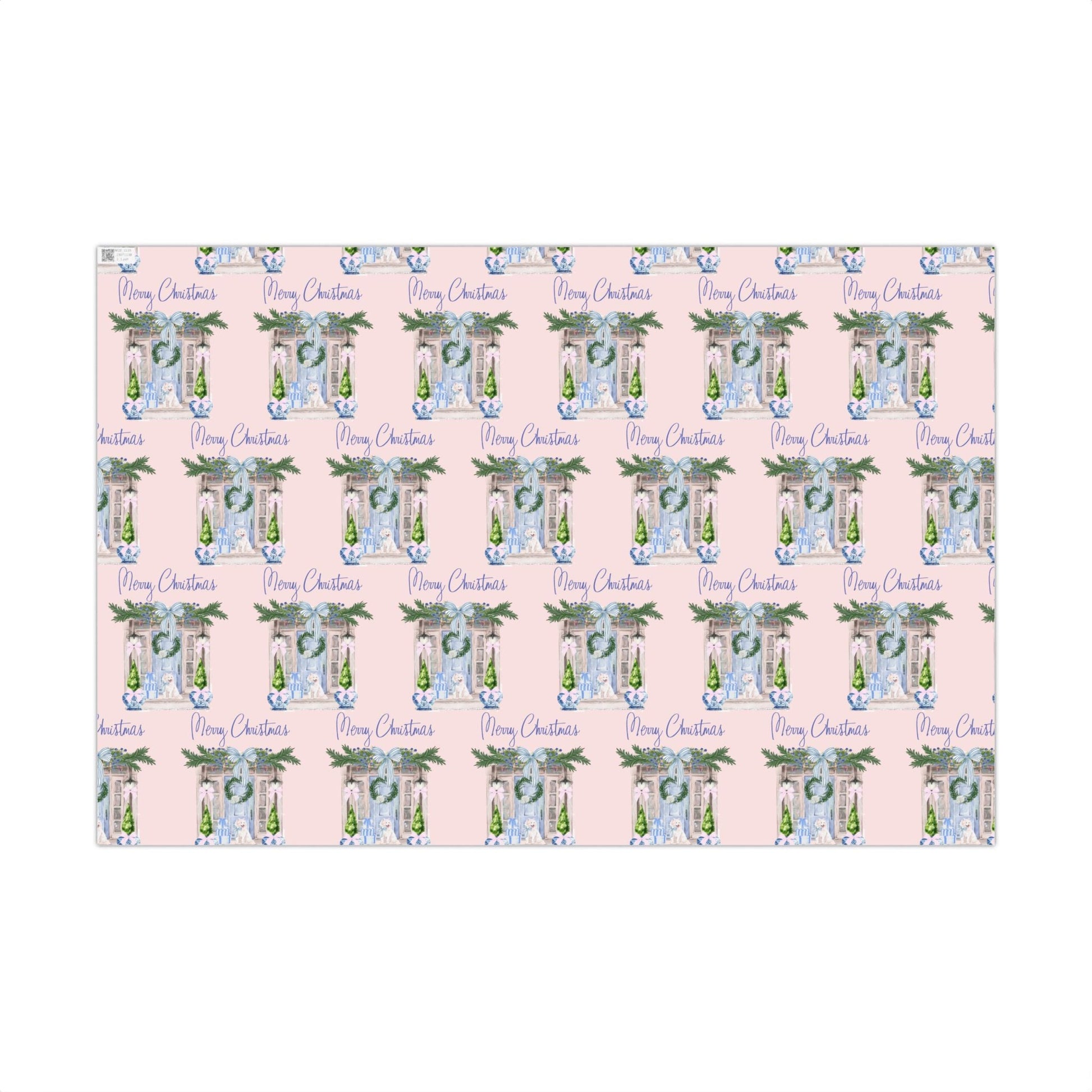 Chinoiserie Christmas Blue and White Gift Wrap Paper, Holiday Gift Wrap, Festive Wrapping Paper, Decorative Wrapping Printify