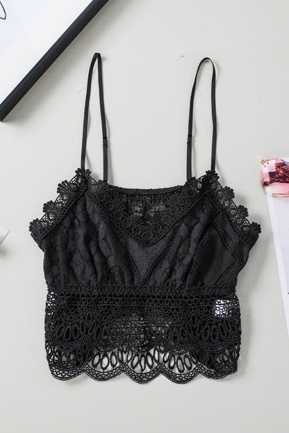 Black Lace Bralette Crop Top****