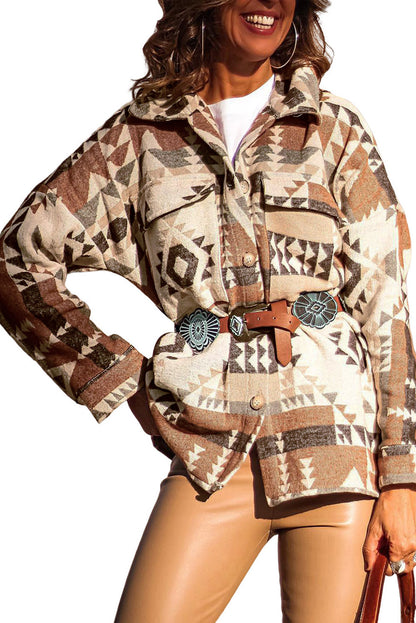 Brown Aztec Print Jacket****