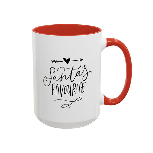 Santa's Favorite Accent Coffee Mug Printify