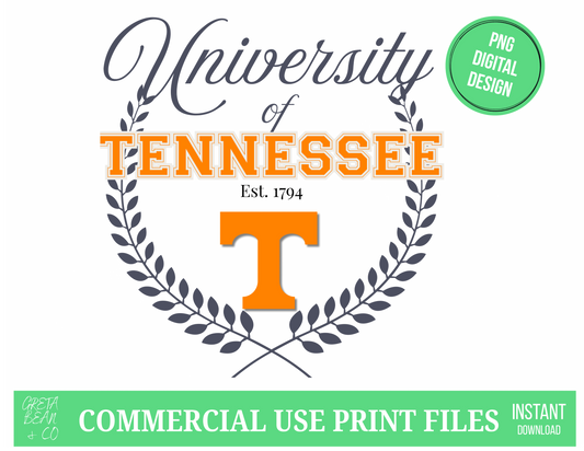 TN VOLS University of Tennessee Crest Digital Art - Greta Bean & Co.