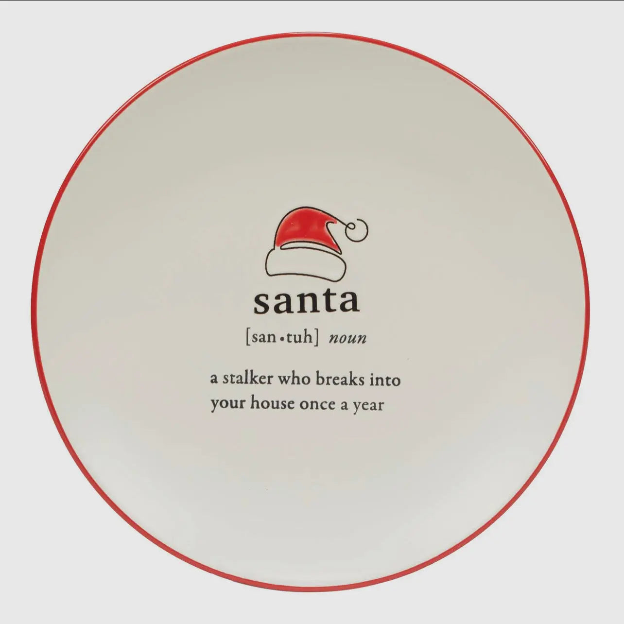 Christmas Fun Red Sayings Dessert Plate 8.5in is Certified International