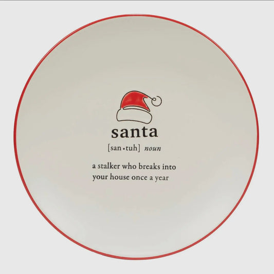 Christmas Fun Red Sayings Dessert Plate 8.5in is Certified International