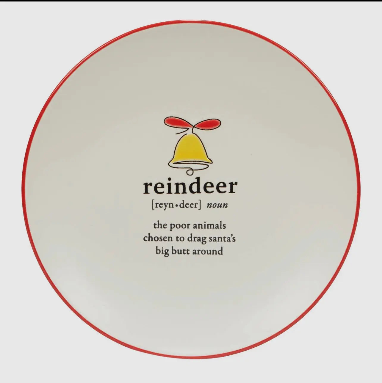 Christmas Fun Red Sayings Dessert Plate 8.5in is Certified International