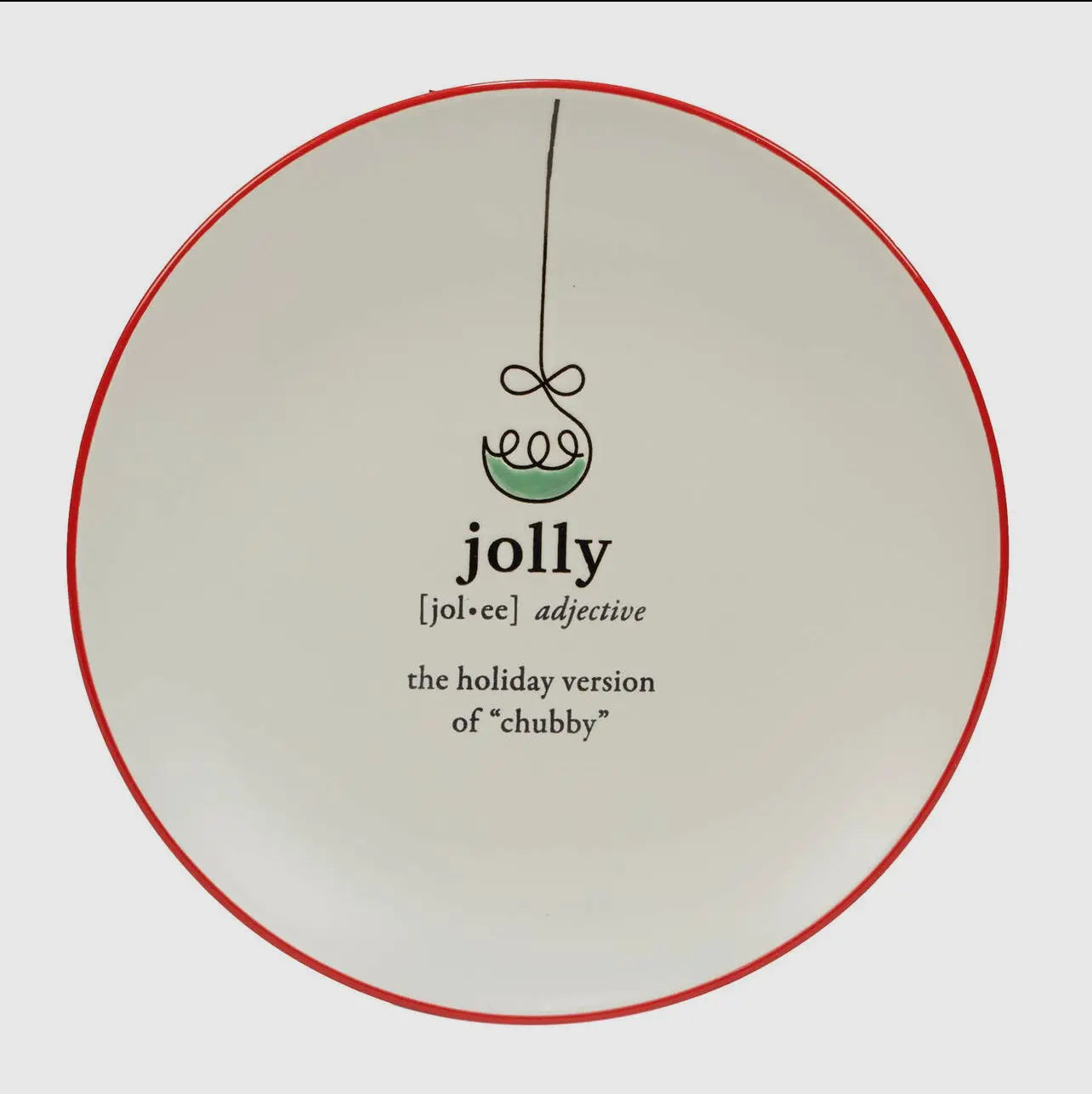 Christmas Fun Red Sayings Dessert Plate 8.5in is Certified International