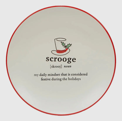 Christmas Fun Red Sayings Dessert Plate 8.5in is Certified International