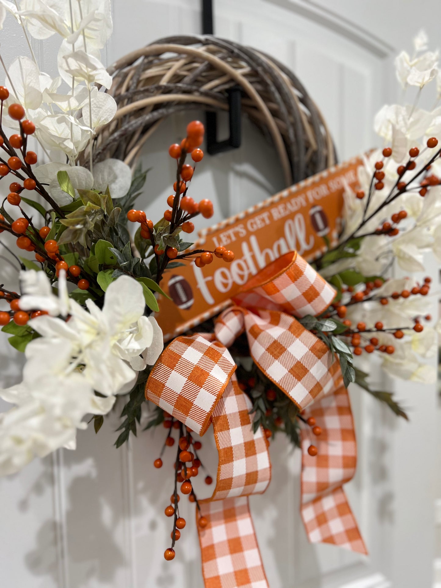 TN VOLS Football Orange Gingham Grapevine Wreath