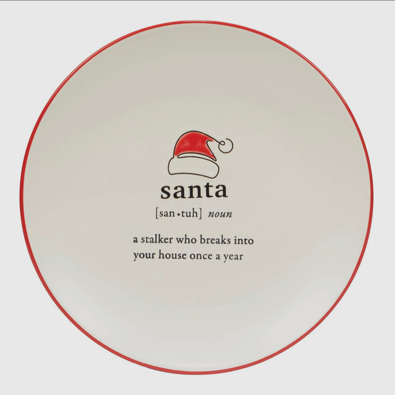 Christmas Fun Red Sayings Dessert Plate 8.5in is