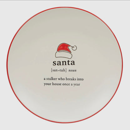 Christmas Fun Red Sayings Dessert Plate 8.5in is