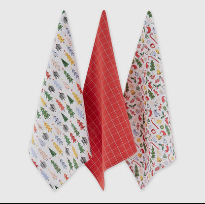 Christmas Holiday Vibes Dishtowels Set Of 3