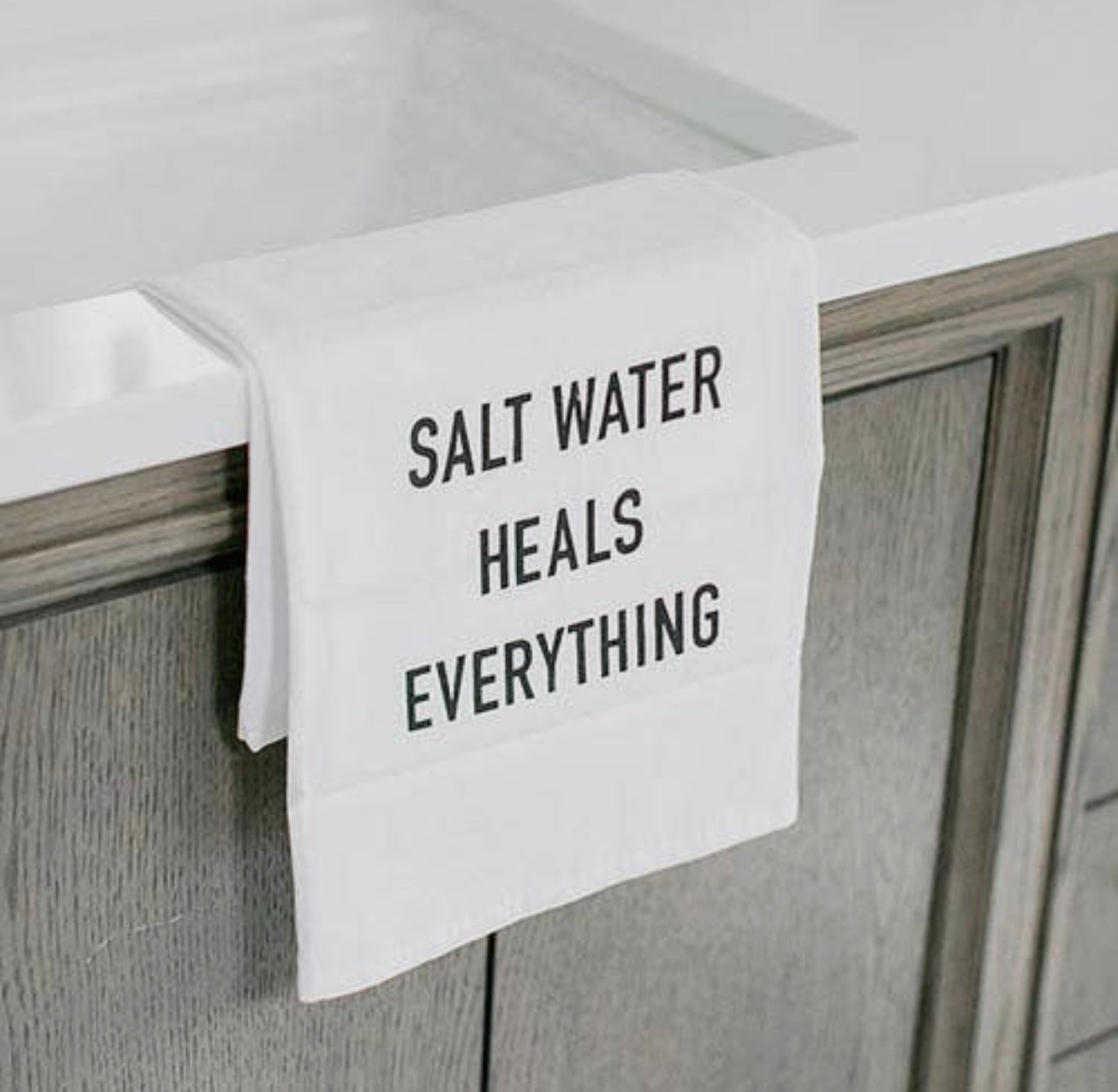 Beach Saltwater Heals Everything Kitchen Dish Towel