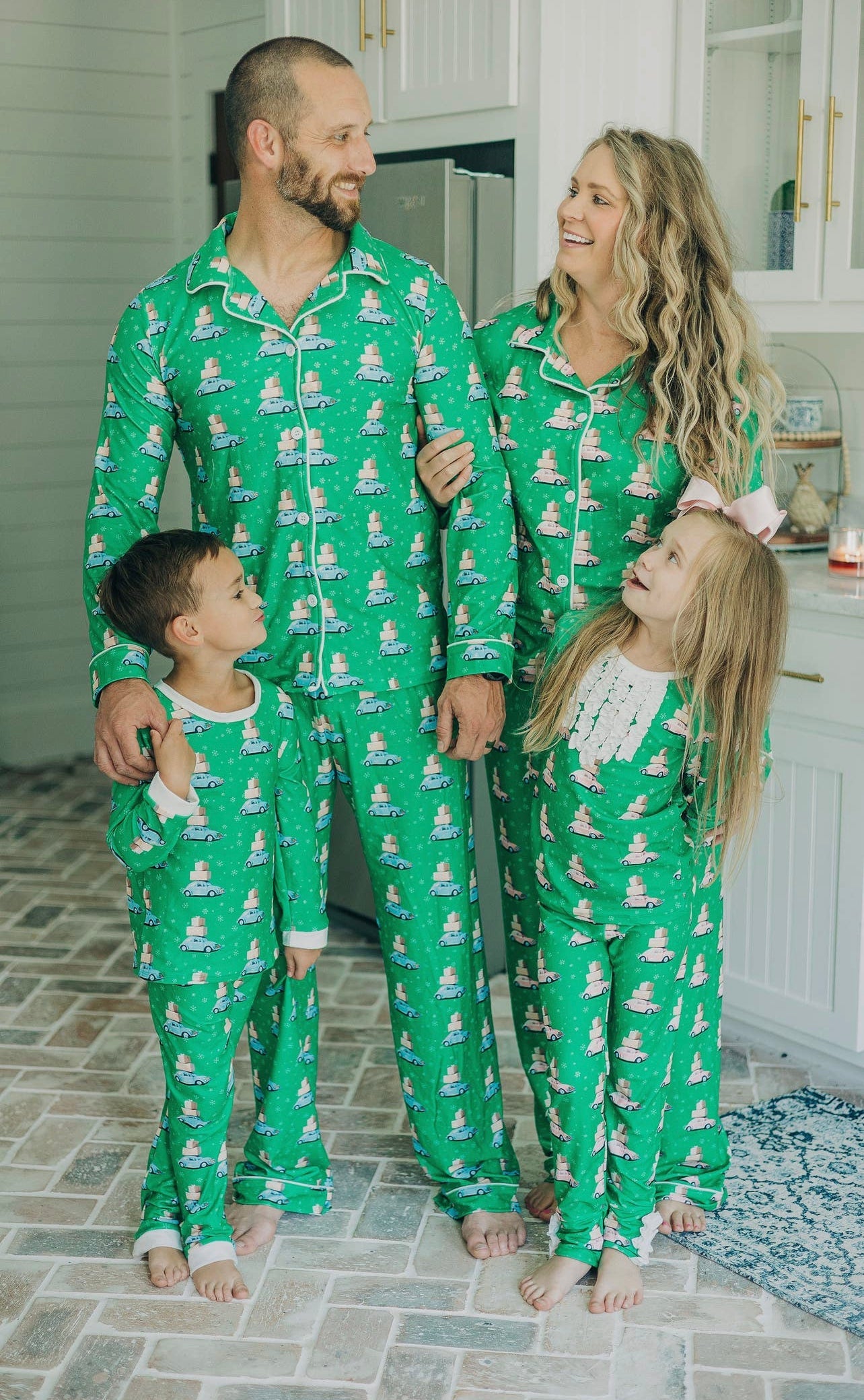 Christmas Pink Cars Button Down PJs Sugar Bee Clothing