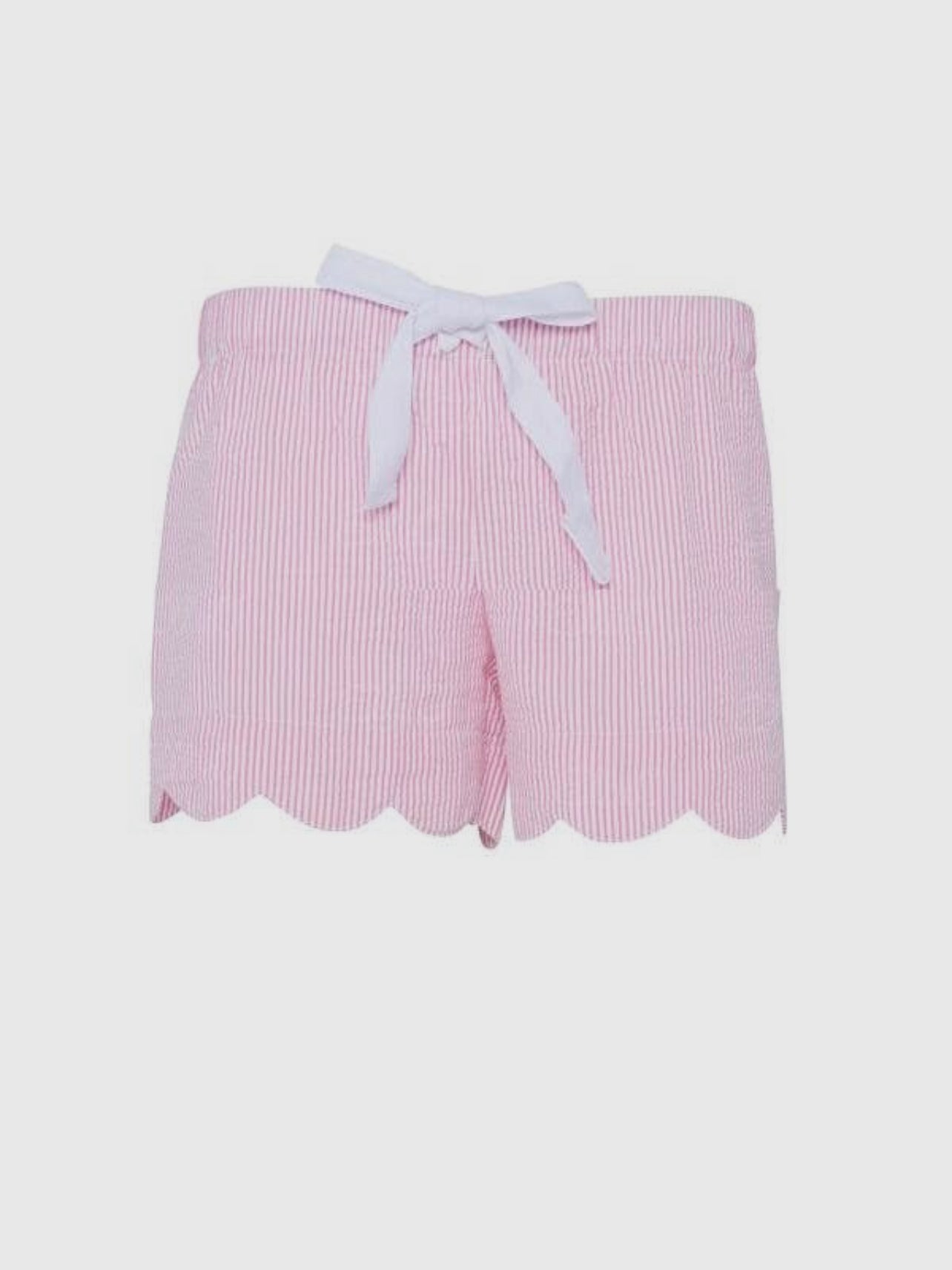 Seersucker Scallop Lounge Shorts Pink