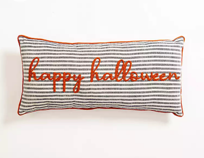 Striped Halloween Lumbar Pillow