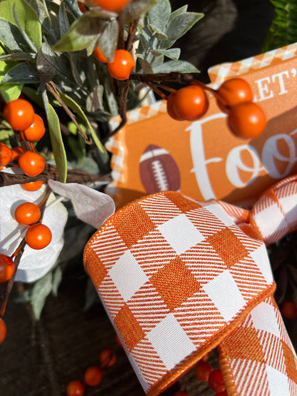 TN VOLS Football Orange Gingham Grapevine Wreath