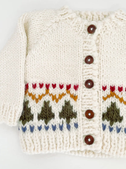 ADORABLE Holiday Tree Fair Isle Knit Cardigan | Kids and Baby Sweater