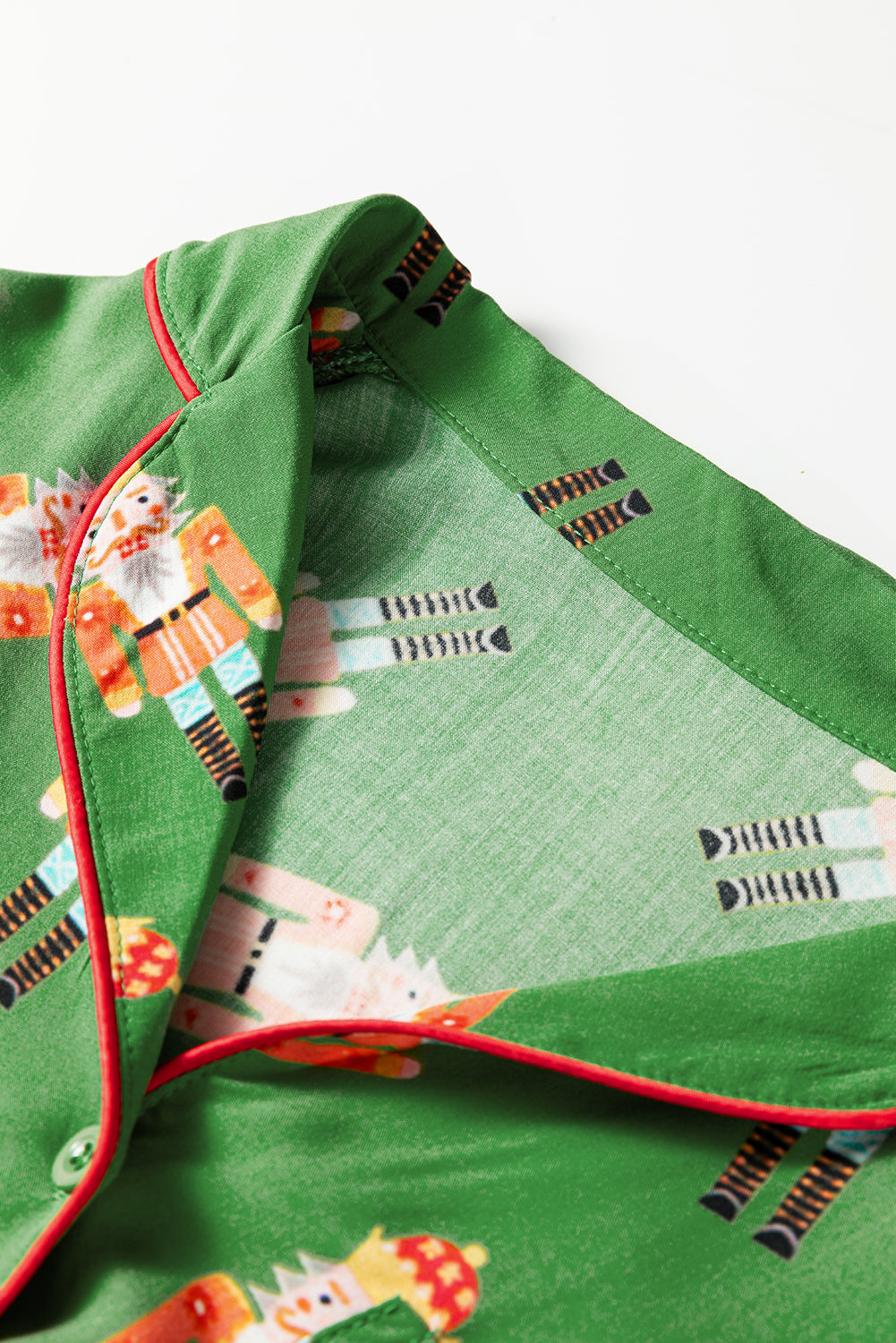 Pink Christmas Candy Contrast Trim Bow Knot Silky 2pcs Pajama Set Dear-Lover Dropshipping