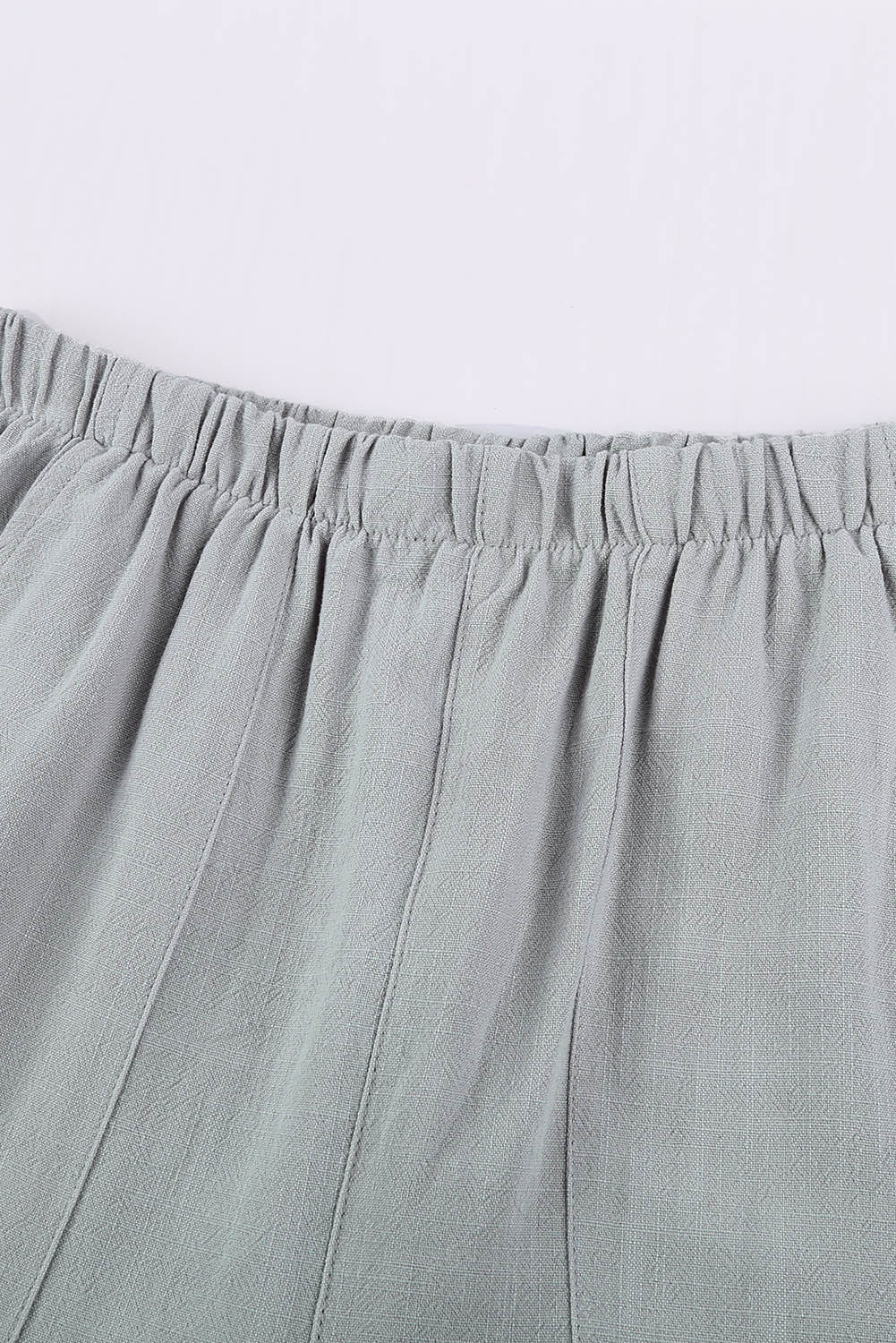 Green Casual Pocketed Ruffle High Waisted Shorts