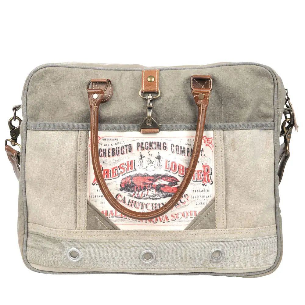 Fresh Lobster Canvas Messenger Tote With Strap