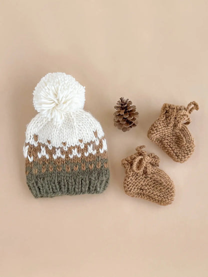 Nell Stripe Hat, Walnut & Olive | Kids Fall & Winter