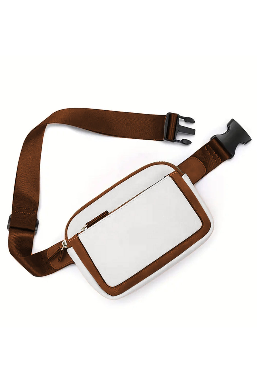 White Adjustable Strap Leather Crossbody Bag