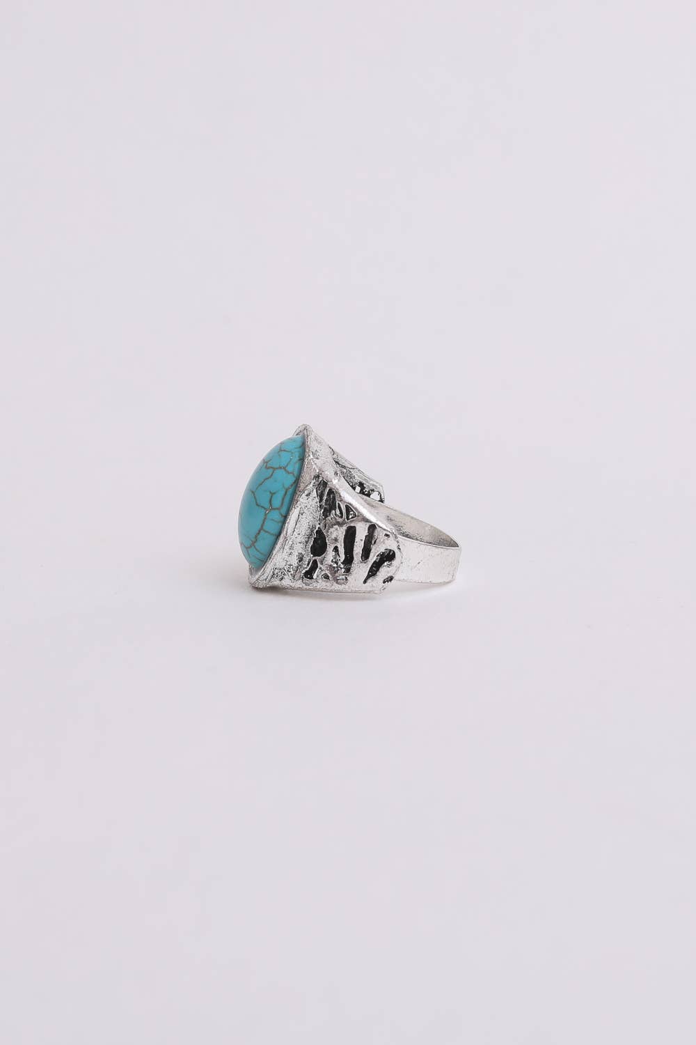 Bohemian Oval Cut Adjustable Turquoise Ring