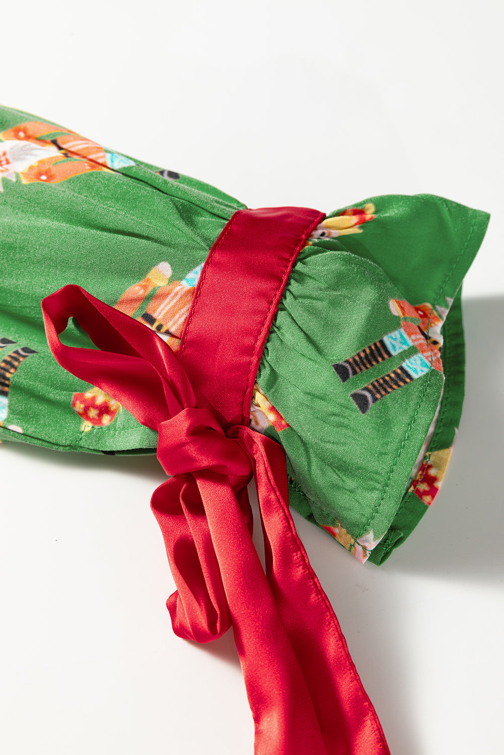 Pink Christmas Candy Contrast Trim Bow Knot Silky 2pcs Pajama Set Dear-Lover Dropshipping