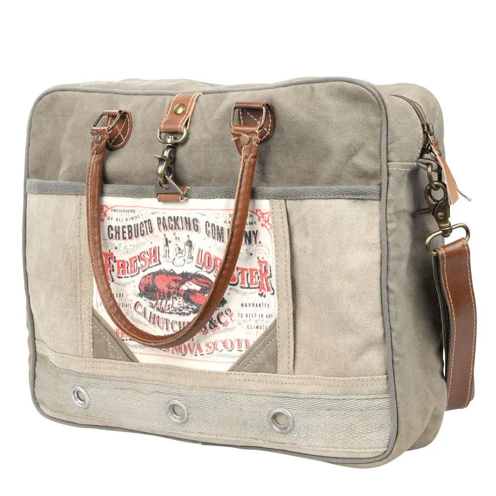 Fresh Lobster Canvas Messenger Tote With Strap