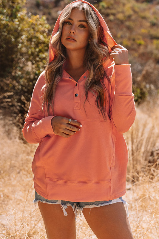 Orange Henley Hoodie