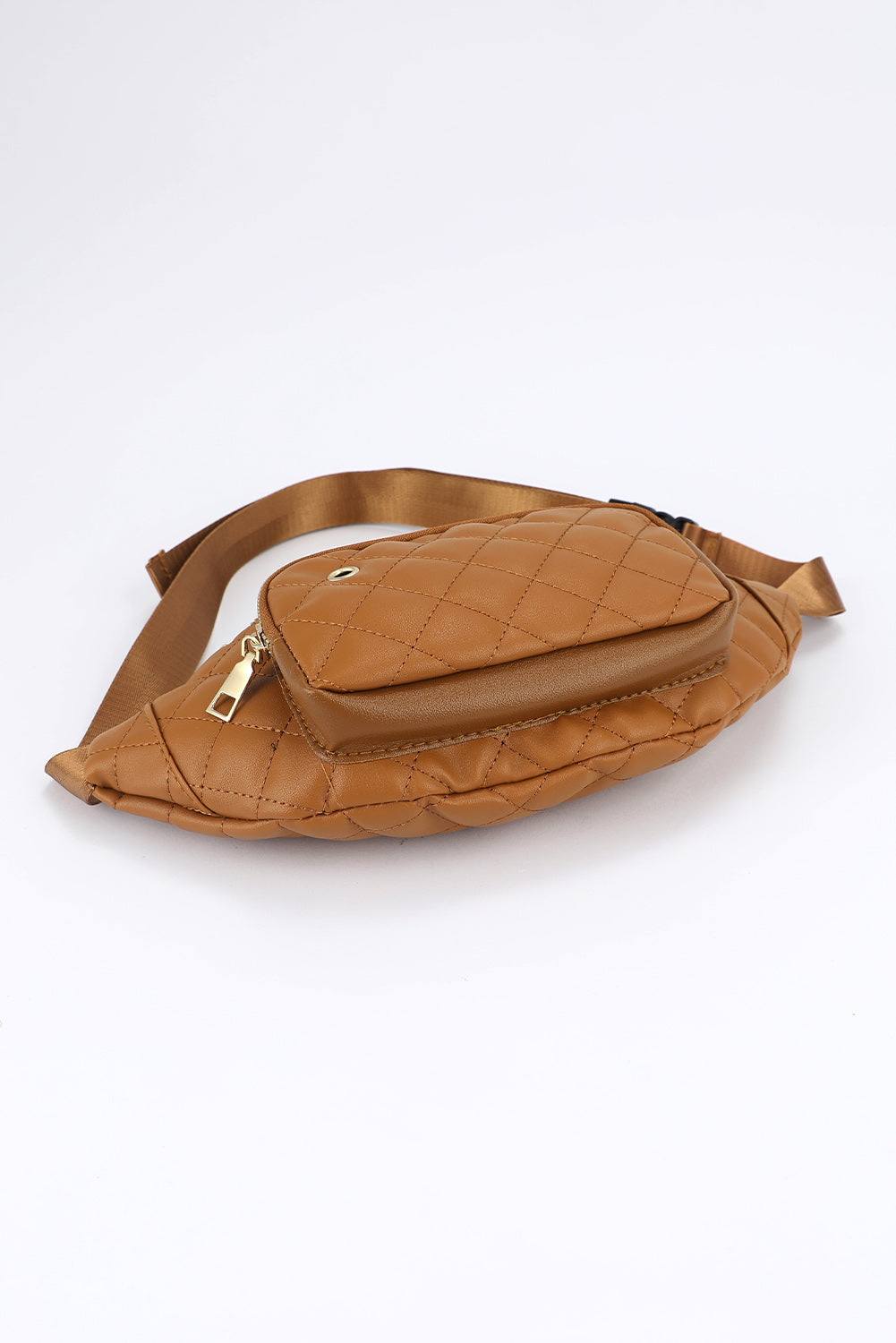 Brown Rhombus Pattern Simple Waist Bag