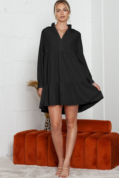 Black Long Sleeve Shift Dress