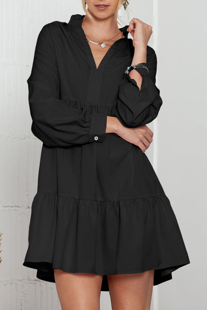 Black Long Sleeve Shift Dress