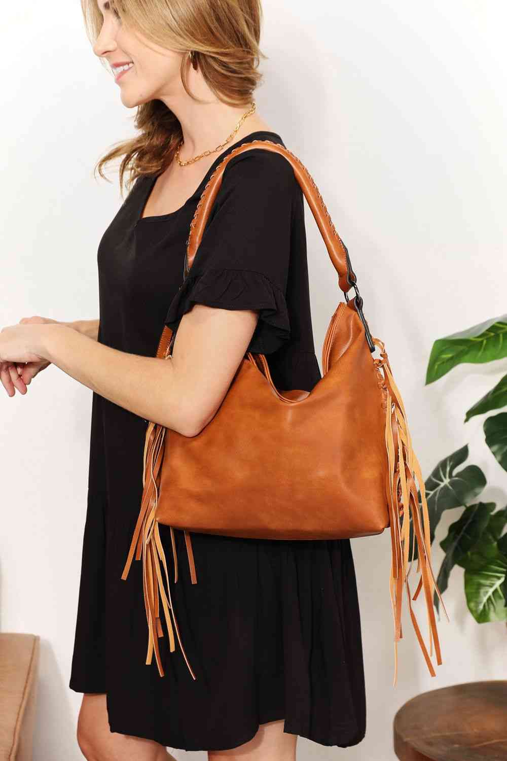 Leather Fringe Shoulder Bag