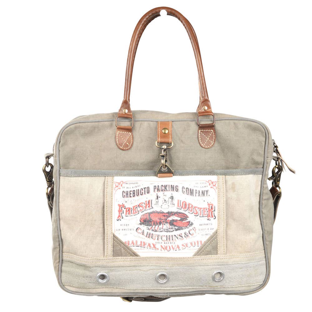 Fresh Lobster Canvas Messenger Tote With Strap