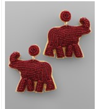 Alabama Elephant  Beaded Earrings