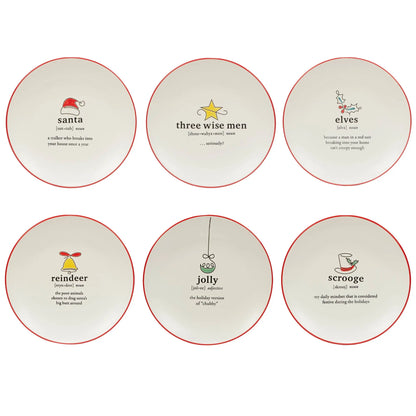 Christmas Fun Red Sayings Dessert Plate 8.5in is Certified International
