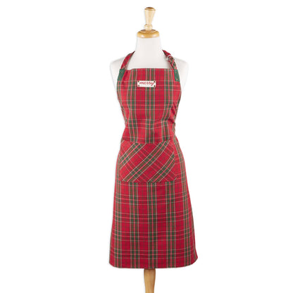 Merry Tartan Plaid Christmas Apron