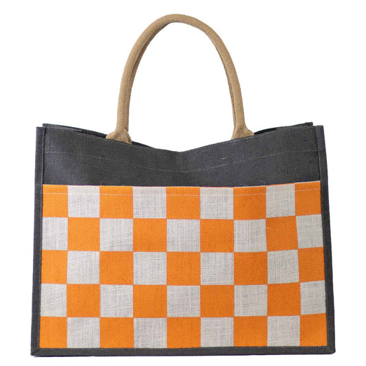 Tennessee VOLS Checkerboard Jute Pocket Tote